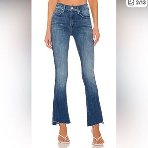 Mother The Runaway Step Fray Jeans Size 25 Medium Wash Bootcut